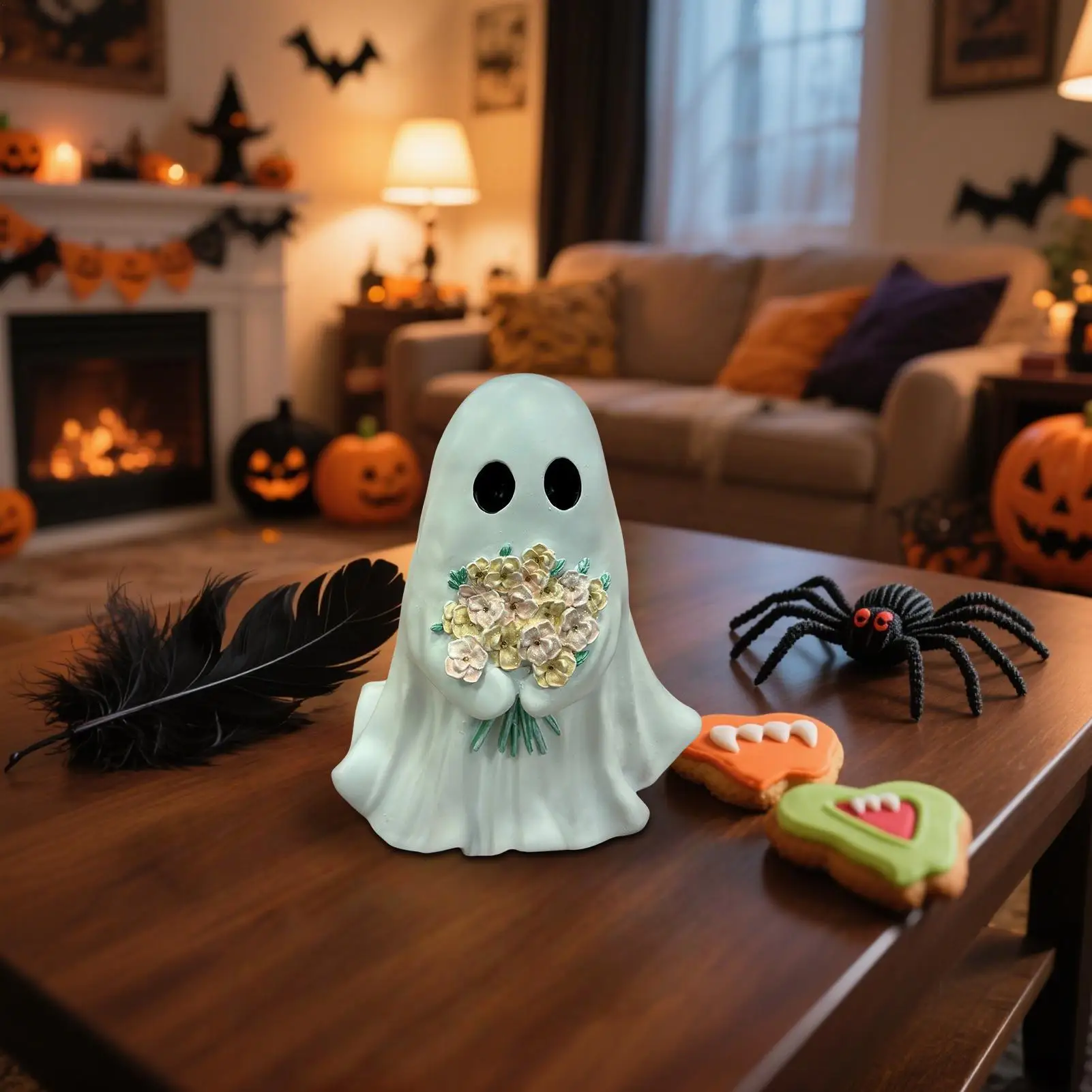 Ghost Figurine 7.87-Inch Resin Ghost Figurine with Flowers Halloween Ornament Desktop Warm Decoration for Home Entryway Cabinet
Ghost Figurine 7.87-Inch Resin Ghost Figurine with Flowers Halloween Ornament Desktop Warm Decoration for Home Entryway Cabinet