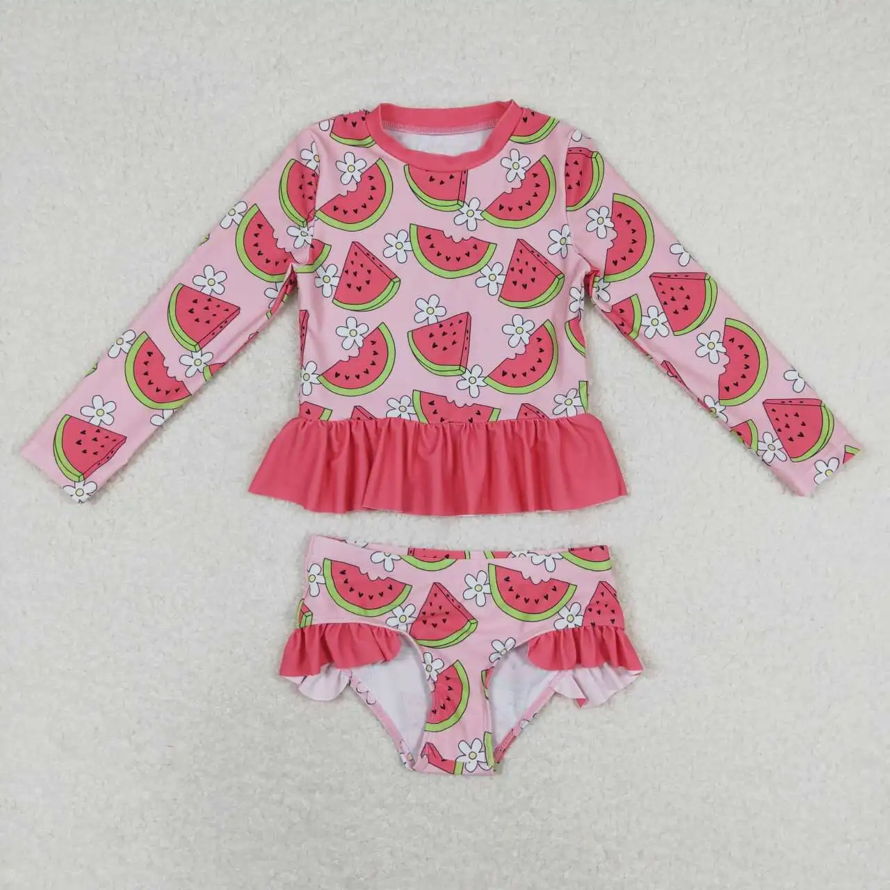 S0264 Children Toddler Clothes Long Sleeve Top With Shorts Set Watermelon Print Kids Girls Summer Swimsuit Outfits
S0264 Children Toddler Clothes Long Sleeve Top With Shorts Set Watermelon Print Kids Girls Summer Swimsuit Outfits