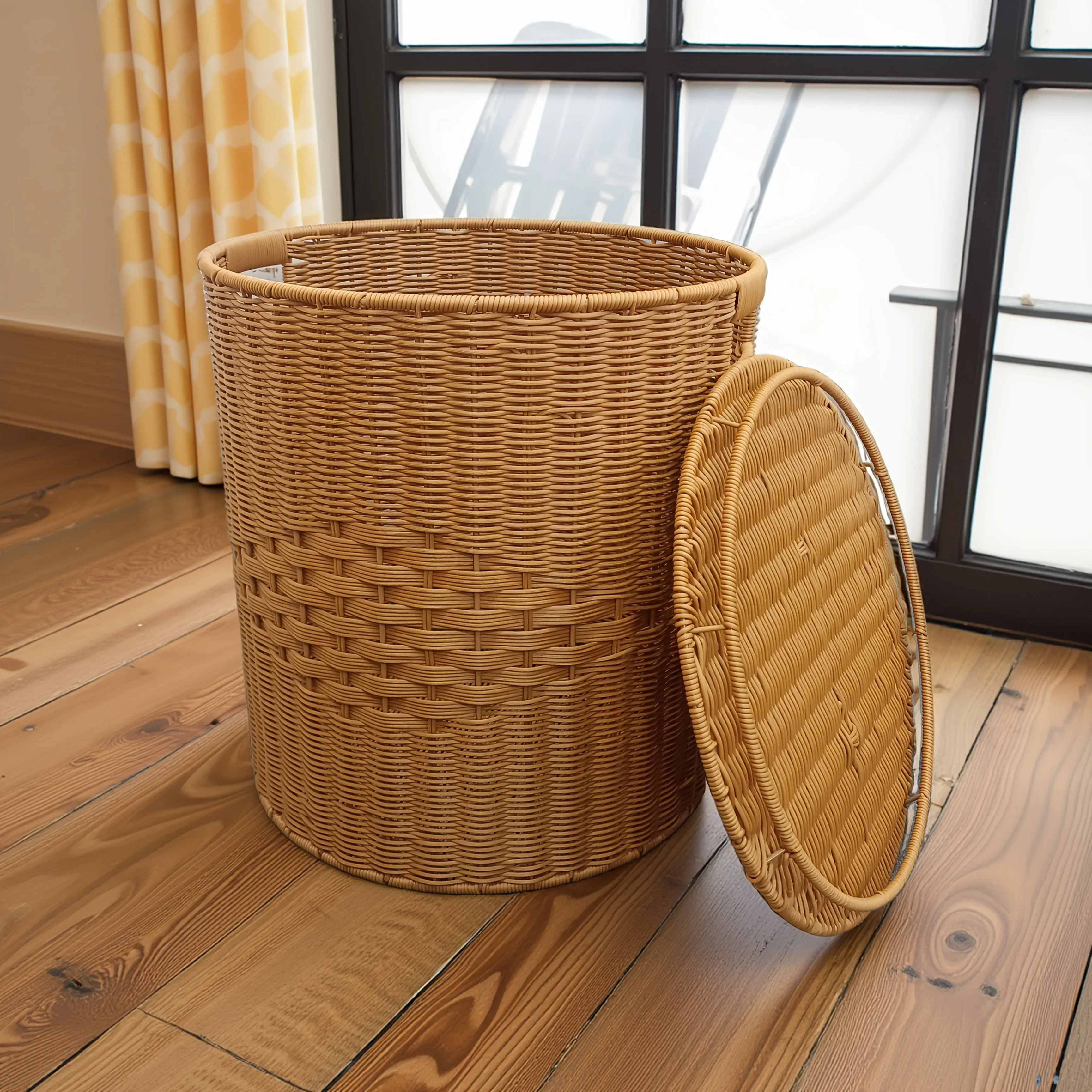 Large covered storage basket/storage bucket/laundry dirty clothes basket/harvest basket/pet nest/stackable/gift/clothing
Large covered storage basket/storage bucket/laundry dirty clothes basket/harvest basket/pet nest/stackable/gift/clothing