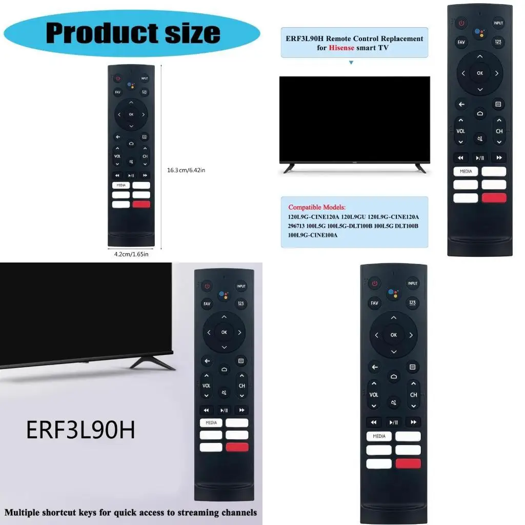 R53C ERF3L90H Replacement Remote Controls for ERF3B90H 4K Smarts not Voice Function, Long Ranges 12 16m
R53C ERF3L90H Replacement Remote Controls for ERF3B90H 4K Smarts not Voice Function, Long Ranges 12 16m
