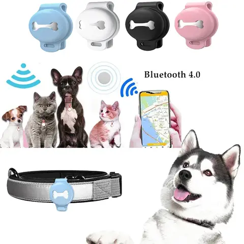Rastreador antipérdida con Bluetooth para perros y gatos, localizador inteligente con GPS para mascotas, detección de mascotas, Collar reflectante