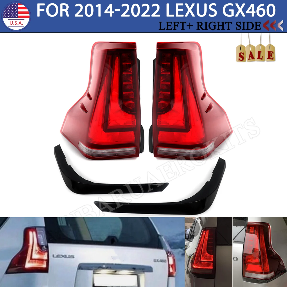 Pair Left Right Side Rear Tail Light For 2013-2022 Lexus GX460 LED Brake Lamp
Pair Left Right Side Rear Tail Light For 2013-2022 Lexus GX460 LED Brake Lamp