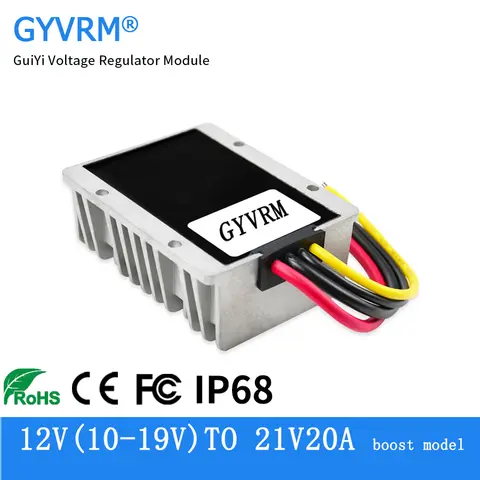DC DC 12V to 21V 1A 2A 3A 5A 10A 15A 20A  Step Up Converter 12V DC to 21V DC Voltage Stabilizer 20A 420W Boost Power Converter