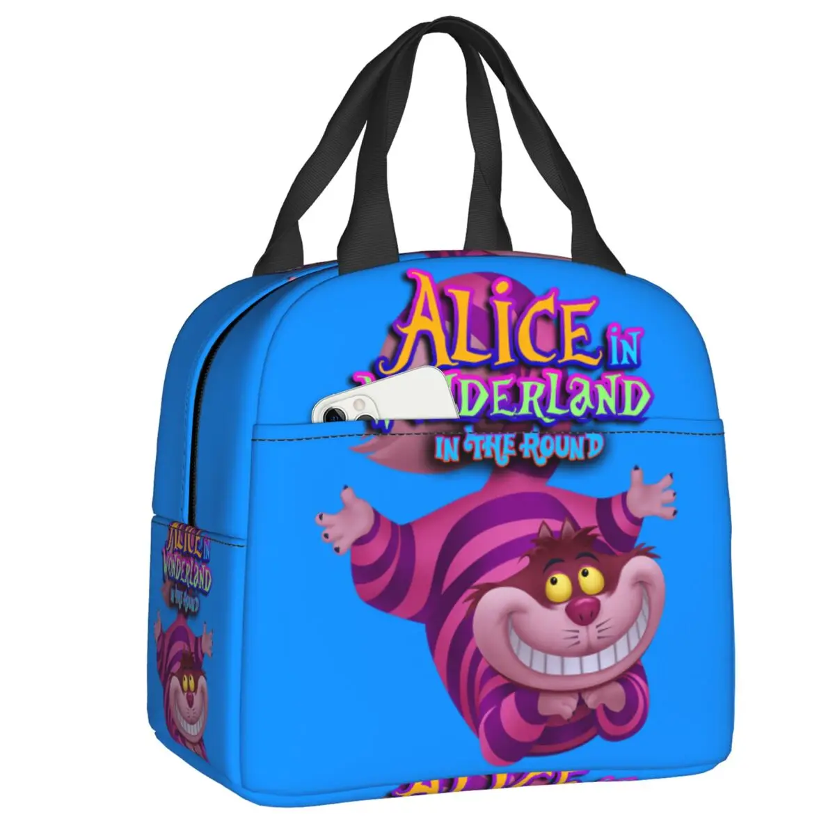 Custom Alice In Wonderland Thermal Insulated Lunch Bag Women Cheshire Cat Lunch Container for Work School Storage Food Box
Custom Alice In Wonderland Thermal Insulated Lunch Bag Women Cheshire Cat Lunch Container for Work School Storage Food Box