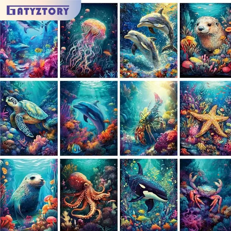 GATYZTORY Marine Animals Diy Digital Painting By Numbers Wall Art Picture Acrylic Drawing Paint By Numbers For Home Decor 40x50c
GATYZTORY Marine Animals Diy Digital Painting By Numbers Wall Art Picture Acrylic Drawing Paint By Numbers For Home Decor 40x50c