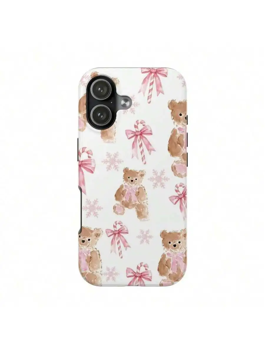 Teddy Bear Christmas Phone Case With Pink Bow And Candy Cane Pattern Soft Aesthetic Cover For iPhone 15 14 13 12 Pro Max S23 S24
Teddy Bear Christmas Phone Case With Pink Bow And Candy Cane Pattern Soft Aesthetic Cover For iPhone 15 14 13 12 Pro Max S23 S24