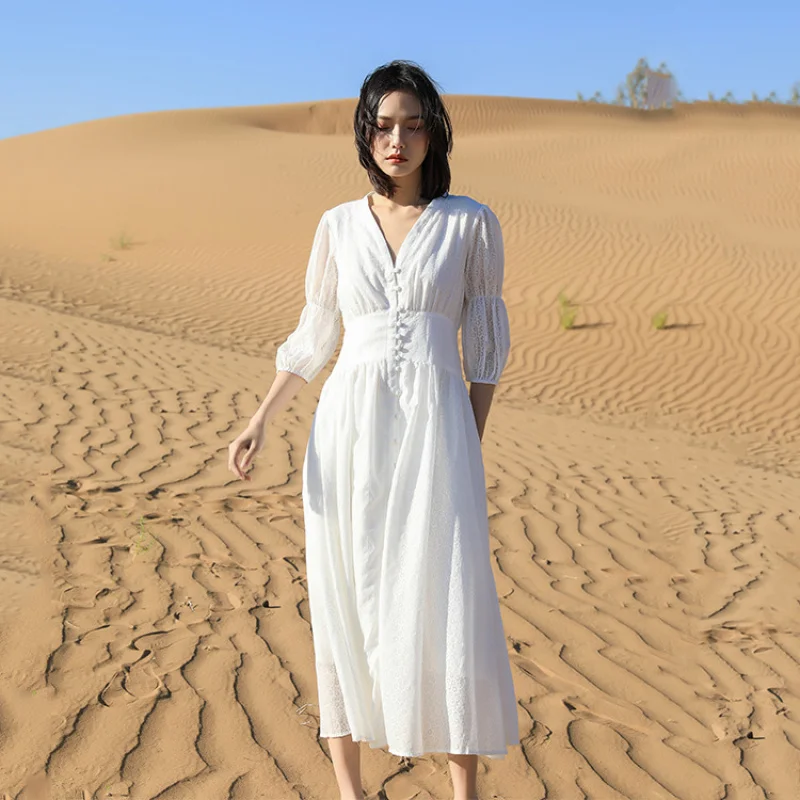 Real Shot Spot 2025 Fairy Retro French Style Shirt Women's Waist-Tight Slimming Elegant Long Dress F514
Real Shot Spot 2025 Fairy Retro French Style Shirt Women's Waist-Tight Slimming Elegant Long Dress F514