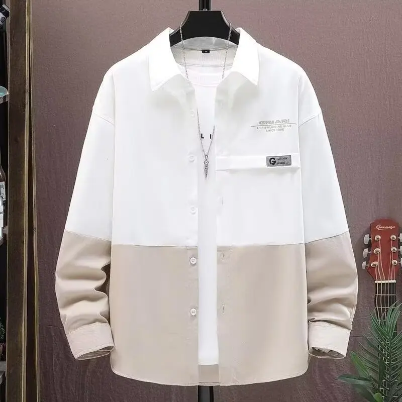 Loose Fit Men's Workwear irt Long Sve Color Blo Casual Faion Korean Sle Spring Autumn Top Polyester Fiber
Loose Fit Men's Workwear irt Long Sve Color Blo Casual Faion Korean Sle Spring Autumn Top Polyester Fiber