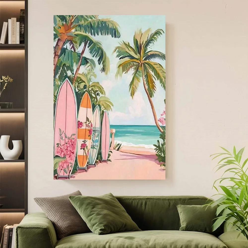 Framed Canvas Poster Print Wall Art 1pc Tropical Beach Surf Wall Art Poster - Soft Pastel Pink & Turquoise Surfboards, Palm Tree
Framed Canvas Poster Print Wall Art 1pc Tropical Beach Surf Wall Art Poster - Soft Pastel Pink & Turquoise Surfboards, Palm Tree