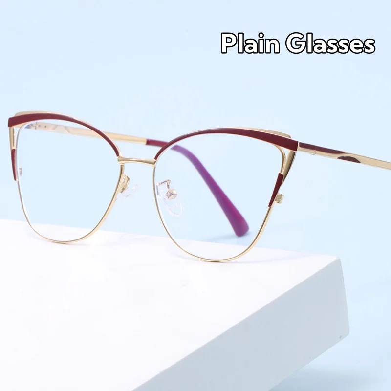 High Quality Cat Eye Metal Frame Plain Eyeglasses Fashion Business Versatile Eye Protection Anti Blue Light Glasses Women Men
High Quality Cat Eye Metal Frame Plain Eyeglasses Fashion Business Versatile Eye Protection Anti Blue Light Glasses Women Men
