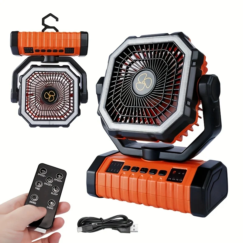Camping Fan Rechargeable, 20000mAh Large Battery Powered Fan, Ventilador Recargable, 4 Speed Cordless Rechargeable Fans with Remote, Battery Operated Fans Portable with LED Light And Hanging Hook for Camp Tent Beach Outdoor.
Camping Fan Rechargeable, 20000mAh Large Battery Powered Fan, Ventilador Recargable, 4 Speed Cordless Rechargeable Fans with Remote, Battery Operated Fans Portable with LED Light And Hanging Hook for Camp Tent Beach Outdoor.
