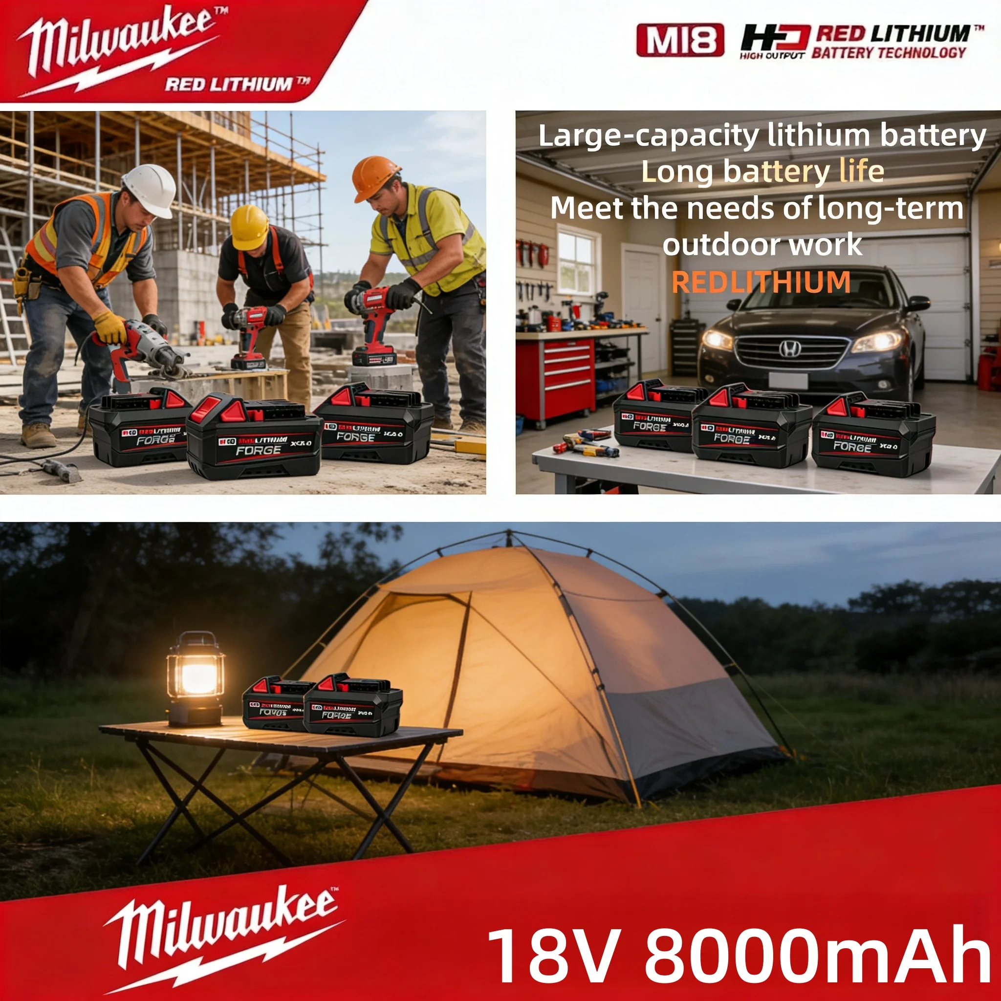 New original M18 Milwaukee battery, 6.0Ah, 8.0Ah Milwaukee M18B6 M18B8 48-11-1860, 48-11-1850, 48-11-1840 tool lithium battery..
New original M18 Milwaukee battery, 6.0Ah, 8.0Ah Milwaukee M18B6 M18B8 48-11-1860, 48-11-1850, 48-11-1840 tool lithium battery..