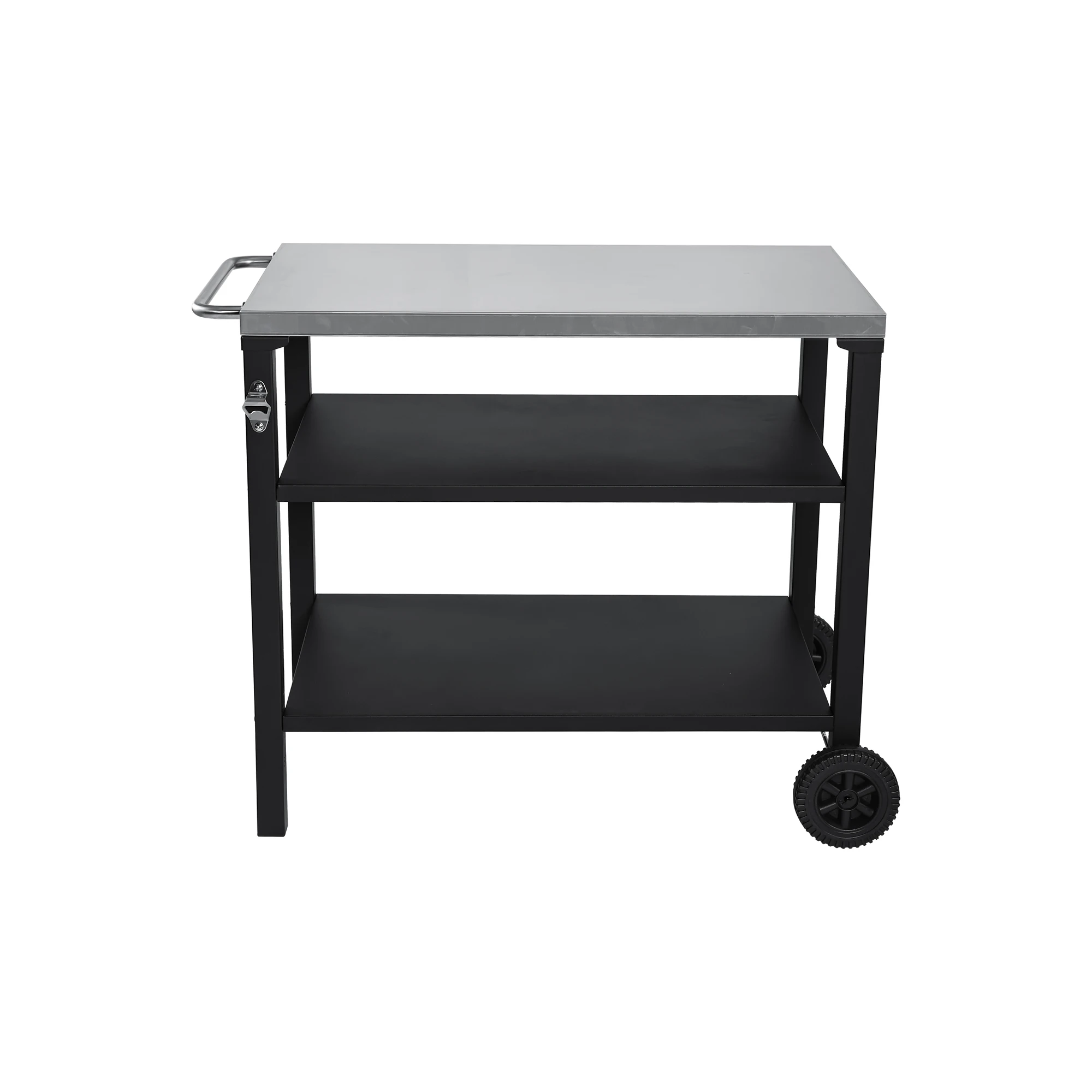 3-Tier Outdoor Kitchen Cart with Wheels - Stainless Steel Top, Rolling Utility Table for BBQ, Pizza Oven, and Kitchen Storage
3-Tier Outdoor Kitchen Cart with Wheels - Stainless Steel Top, Rolling Utility Table for BBQ, Pizza Oven, and Kitchen Storage