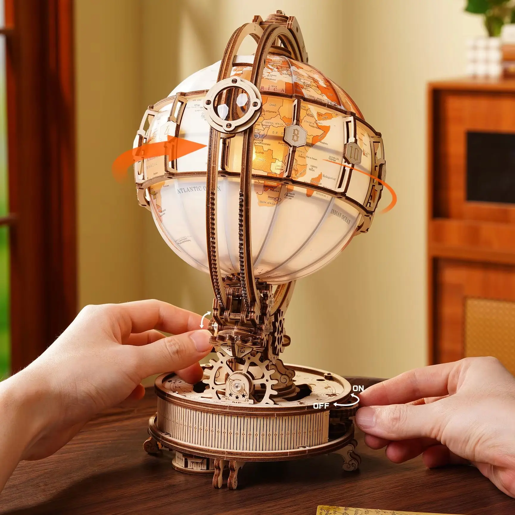 ROKR Electric Luminous Globe 3D Wooden Puzzle – DIY Model Kit with Auto-Rotation & Night Light, Home Office Desk Decor, Birthday Gift for Adults
ROKR Electric Luminous Globe 3D Wooden Puzzle – DIY Model Kit with Auto-Rotation & Night Light, Home Office Desk Decor, Birthday Gift for Adults