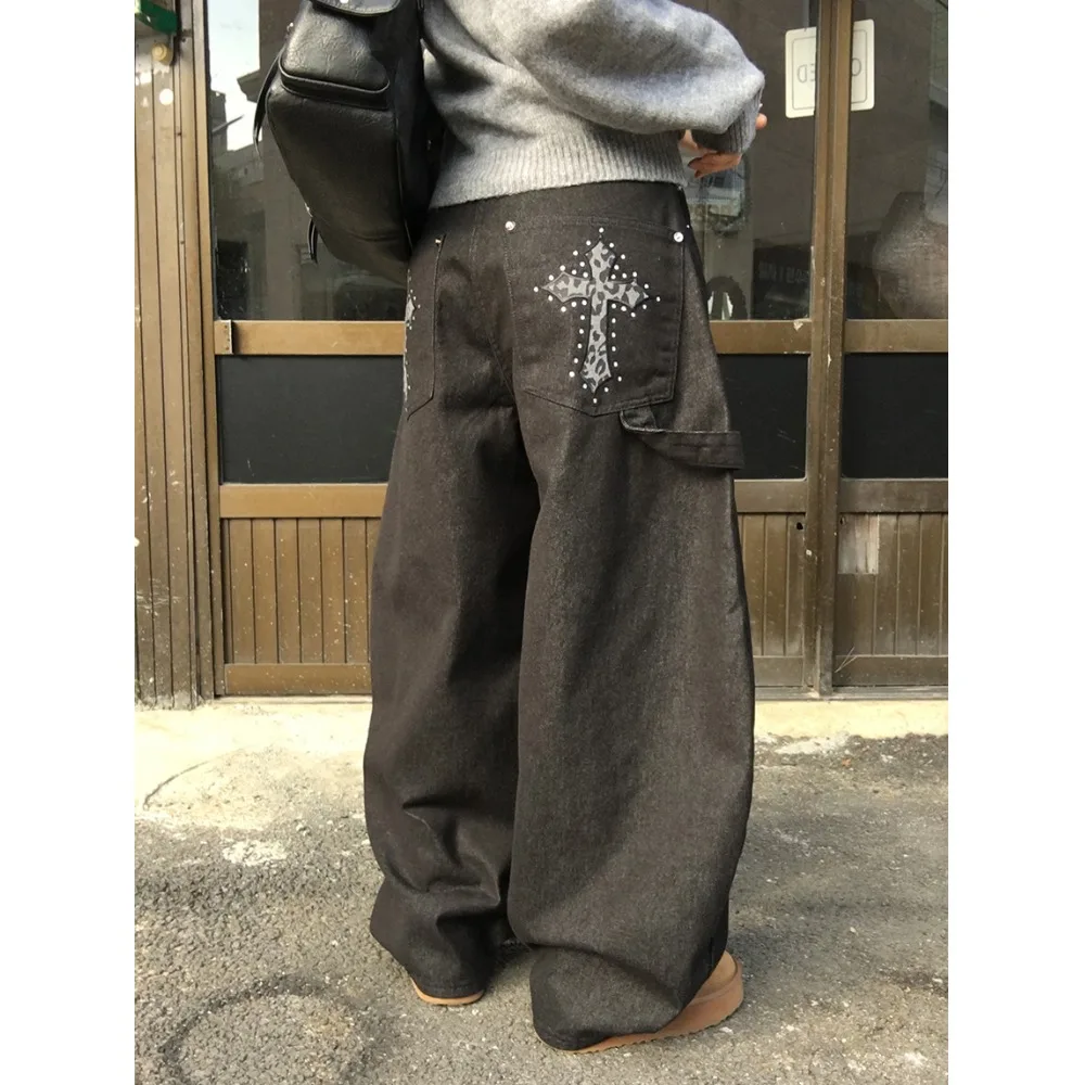 Повседневные джинсы с высокой талией и широкими штанинами, женские универсальные джинсы в американском стиле ретро, рабочая одежда Faion ket, свободные длинные брюки с бисером
Повседневные джинсы с высокой талией и широкими штанинами, женские универсальные джинсы в американском стиле ретро, рабочая одежда Faion ket, свободные длинные брюки с бисером