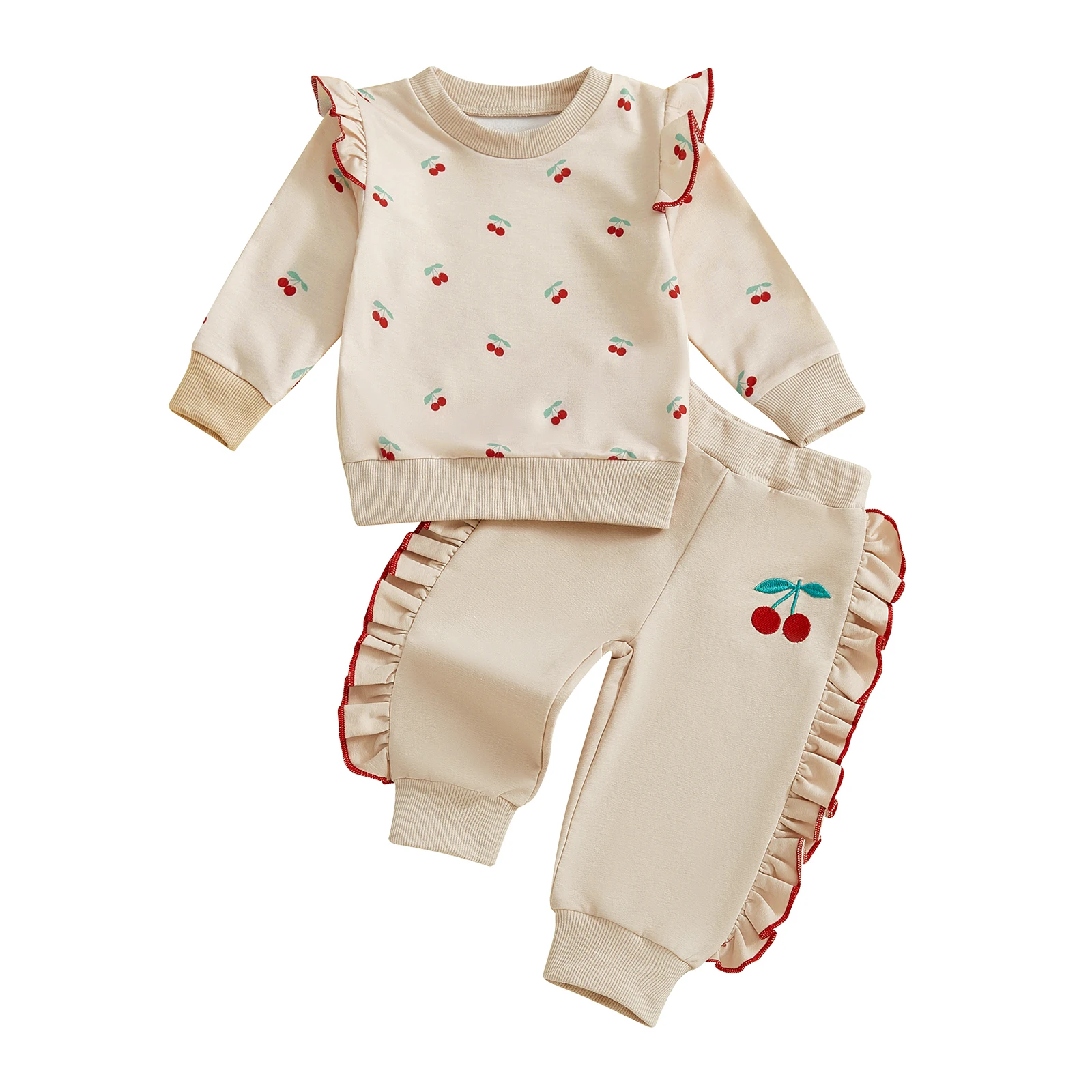 0-4Y Toddler Baby Girl Outfits Ruffle Long Sleeve Cherry Print Sweatshirt Tops and Pants Set 2Pcs Fall Winter Clothes
0-4Y Toddler Baby Girl Outfits Ruffle Long Sleeve Cherry Print Sweatshirt Tops and Pants Set 2Pcs Fall Winter Clothes
