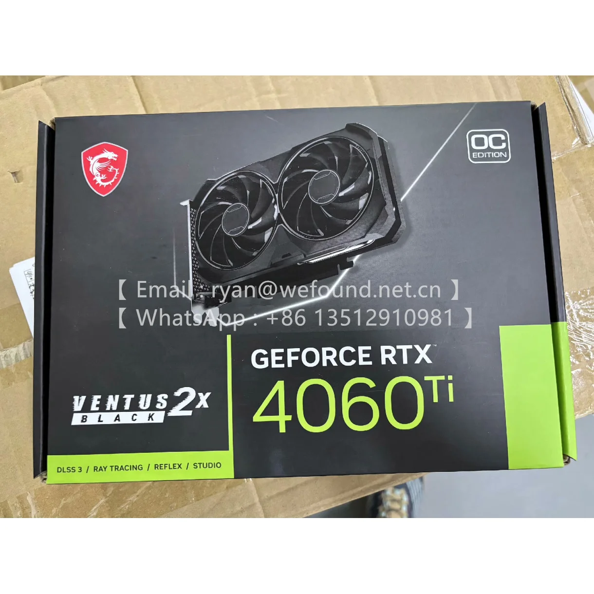 Видеокарта ДЛЯ MSI GPU RTX 4060Ti VENTUS 2X BLACK 8G
Видеокарта ДЛЯ MSI GPU RTX 4060Ti VENTUS 2X BLACK 8G