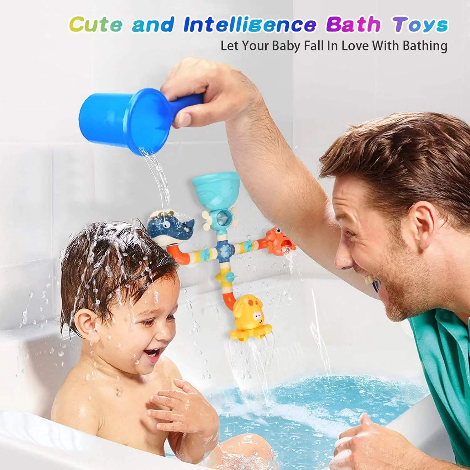 Modular Water Pipe Spray Bath Toy With Adjustable Shower Head Attachment For Babies & Toddlers
Modular Water Pipe Spray Bath Toy With Adjustable Shower Head Attachment For Babies & Toddlers