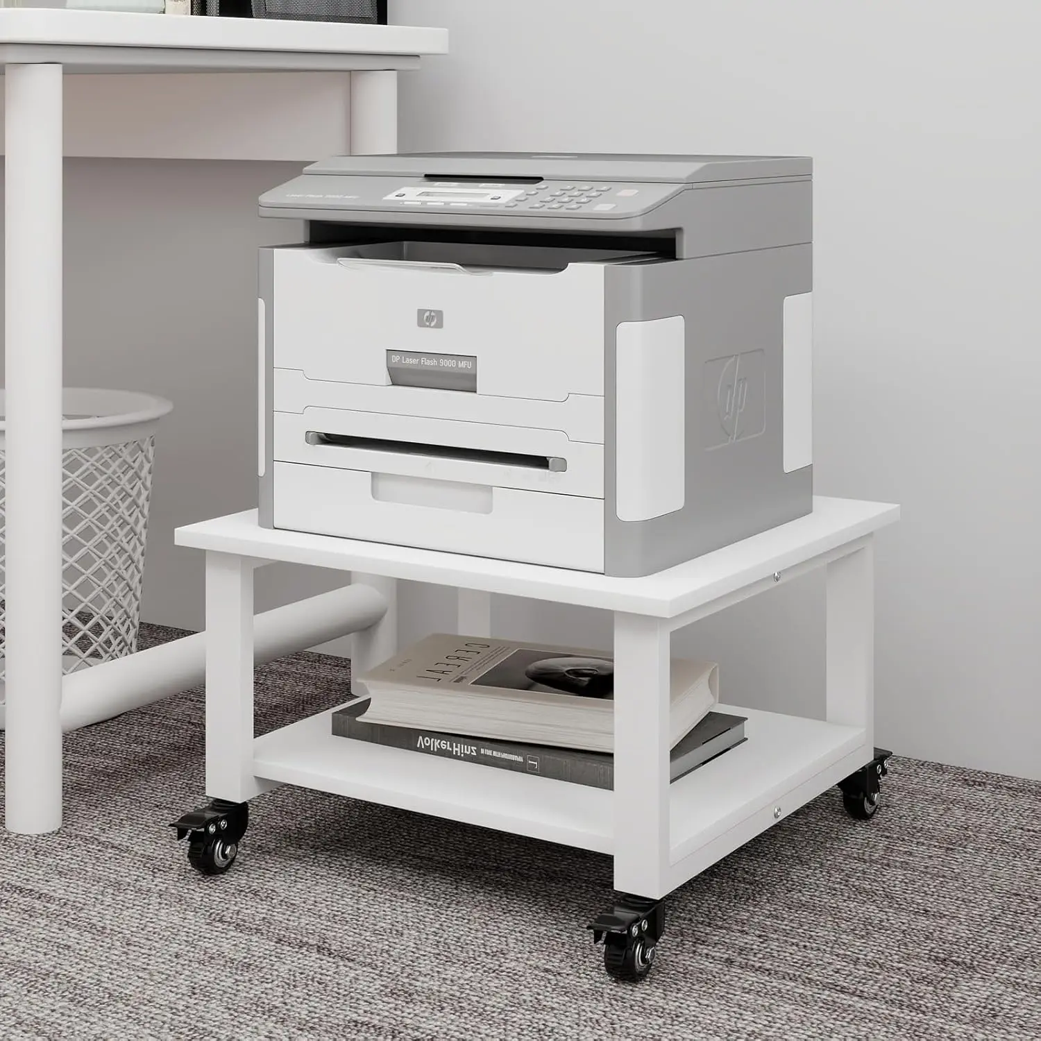 2-Tier Rolling Printer Stand with Shelf, Heavy Duty Under Desk Cart, White
2-Tier Rolling Printer Stand with Shelf, Heavy Duty Under Desk Cart, White