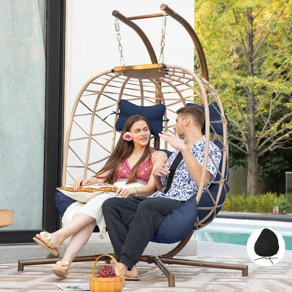 Double Egg Chair Outdoor Indoor, Oversized Swing w/Stand for 2, All-Weather Rattan Hanging Loveseat Comfy, 700 LBS Patio Swingi
Double Egg Chair Outdoor Indoor, Oversized Swing w/Stand for 2, All-Weather Rattan Hanging Loveseat Comfy, 700 LBS Patio Swingi