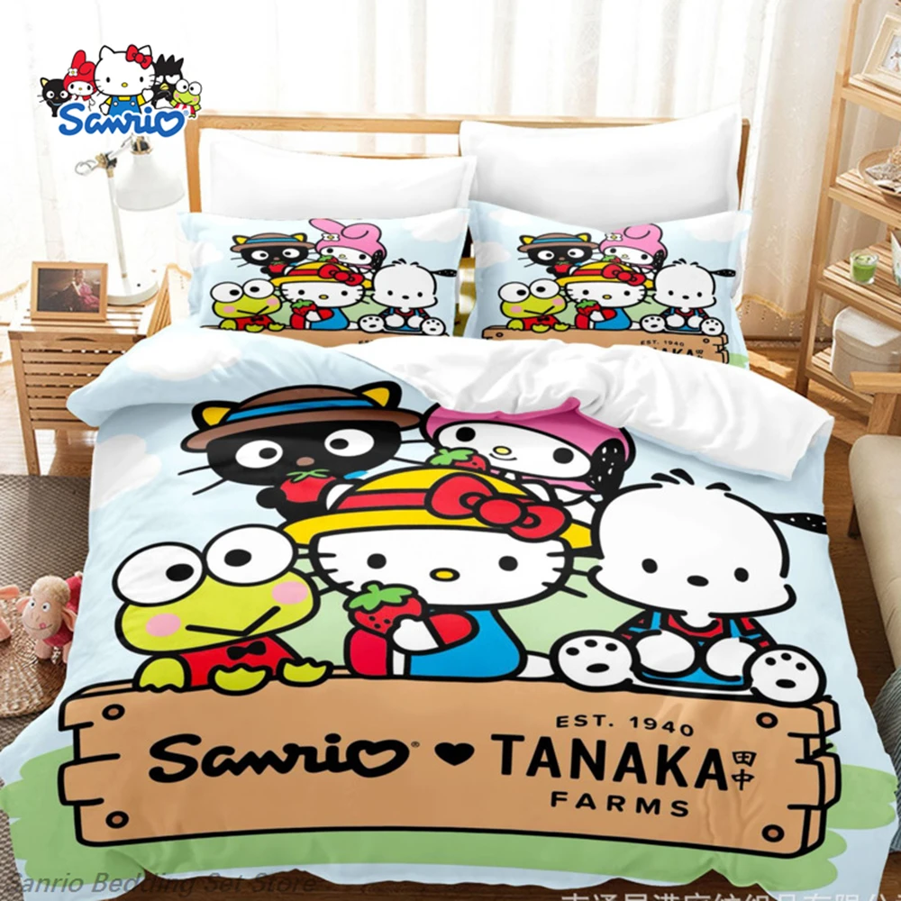 Sanrio Bedding Set 3Pcs Kuromi My Melody Hello Kitty Cinnamoroll Kawaii Anime Duvet Cover Set for Girls Kids Room Decor Gift
Sanrio Bedding Set 3Pcs Kuromi My Melody Hello Kitty Cinnamoroll Kawaii Anime Duvet Cover Set for Girls Kids Room Decor Gift