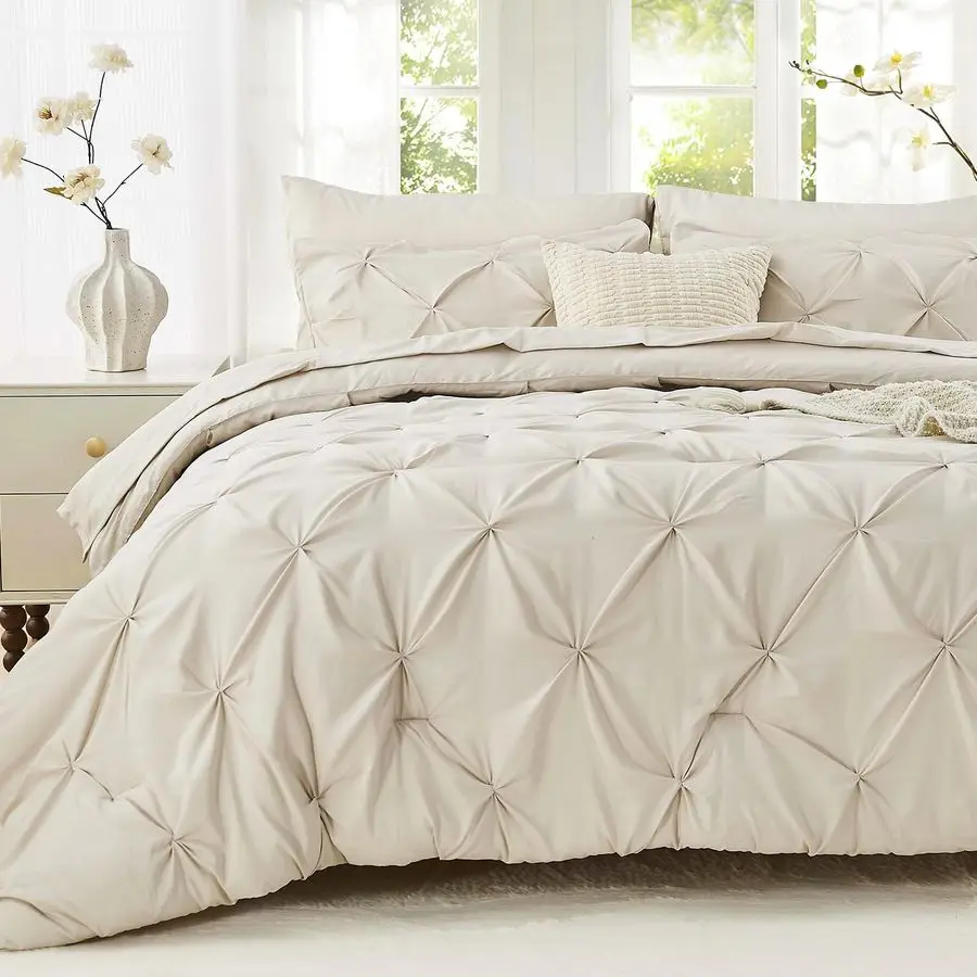 Queen Comforter Set, 7Piece Bed in a Bag, Pintuck Bedding Sets for All Season, Includes Comforter, Flat Sheet, Fitted Sheet, Pil
Queen Comforter Set, 7Piece Bed in a Bag, Pintuck Bedding Sets for All Season, Includes Comforter, Flat Sheet, Fitted Sheet, Pil