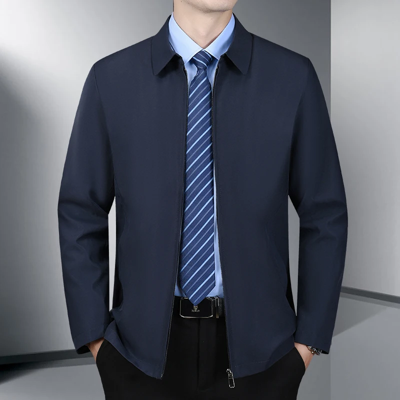Elegant Mid-aged Men's Jacket with Zipper Closure Pockets for Formal Business or Casual Wear in Spring Fall Men Jacket
Elegant Mid-aged Men's Jacket with Zipper Closure Pockets for Formal Business or Casual Wear in Spring Fall Men Jacket