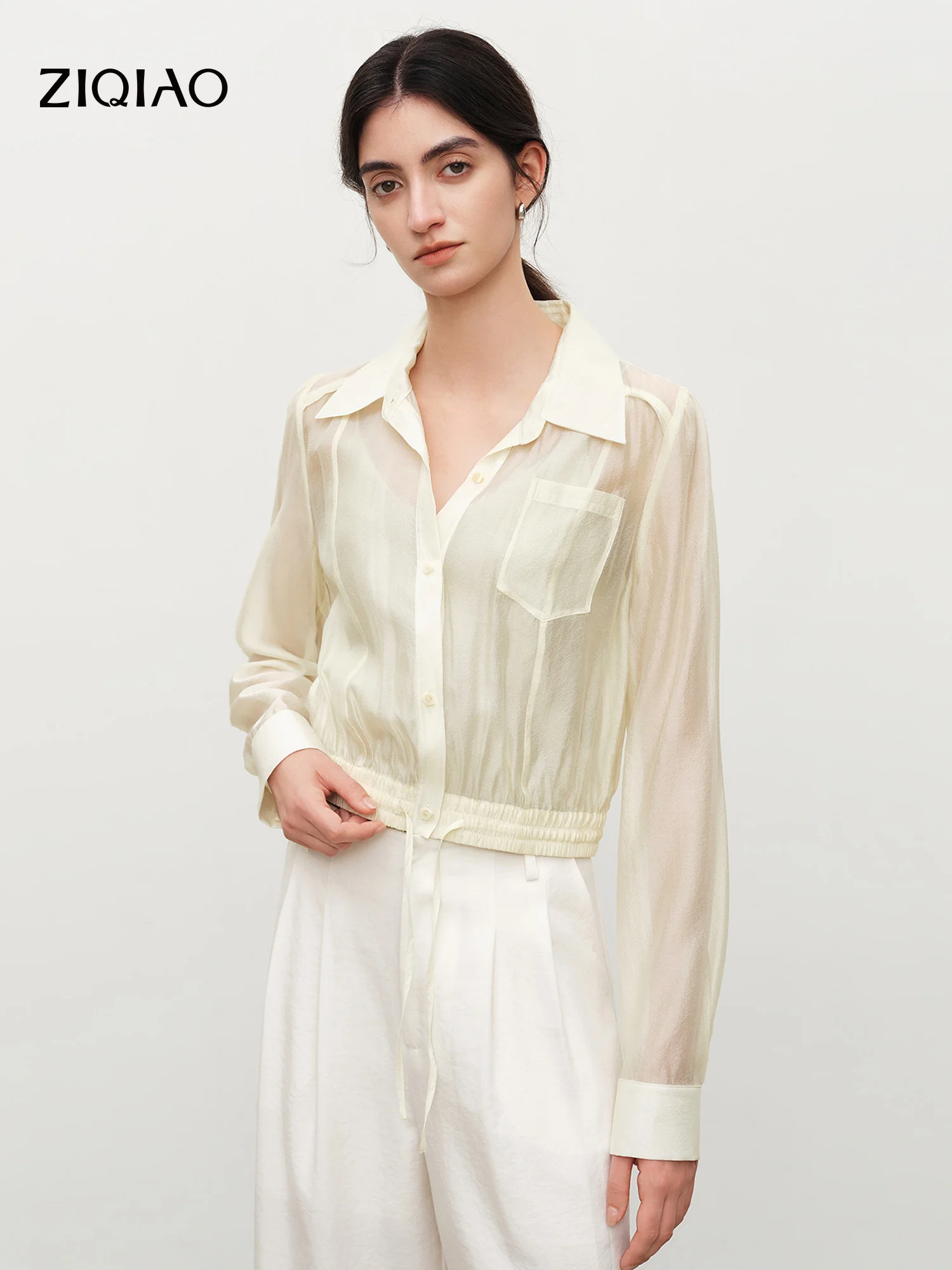 ZIQIAO 2026 Summer Women's Lightweight Airy Shirt Long Sleeve Button Shirt with Lapel Collar Breathable Outdoor Daily Commute
ZIQIAO 2026 Summer Women's Lightweight Airy Shirt Long Sleeve Button Shirt with Lapel Collar Breathable Outdoor Daily Commute