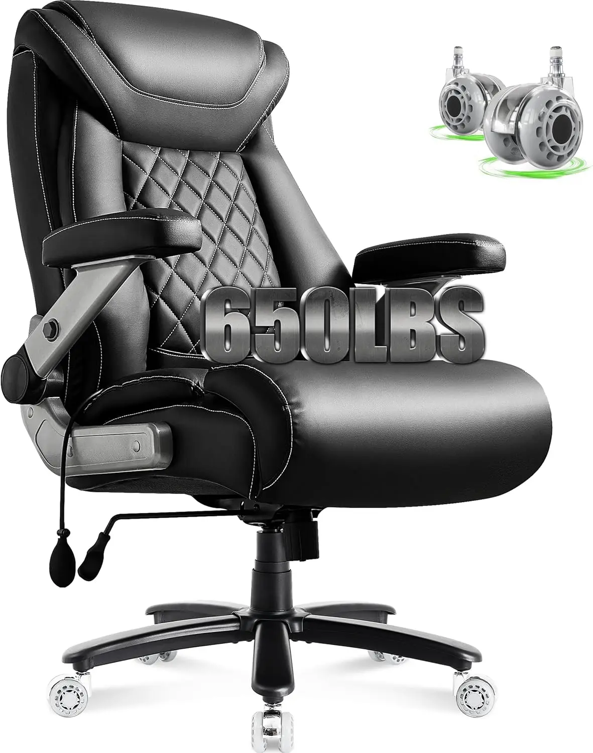 Large Big and Tall Office Chair 650lbs with Thick Spring Cushion, 5D Flip Arm Ergonomic Executive Office Chair Adjustable Lumbar
Large Big and Tall Office Chair 650lbs with Thick Spring Cushion, 5D Flip Arm Ergonomic Executive Office Chair Adjustable Lumbar