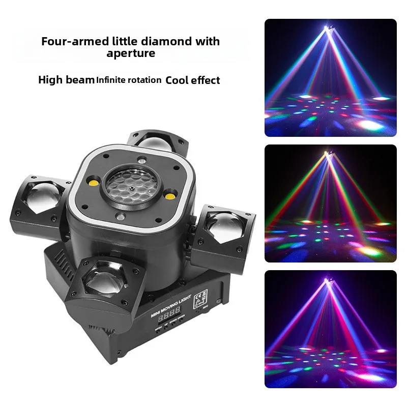 4-Arm King Kong Moving Head Light with Iris, RGB Rotating Beam Stage Lamp for DJ Bar KTV Party
4-Arm King Kong Moving Head Light with Iris, RGB Rotating Beam Stage Lamp for DJ Bar KTV Party