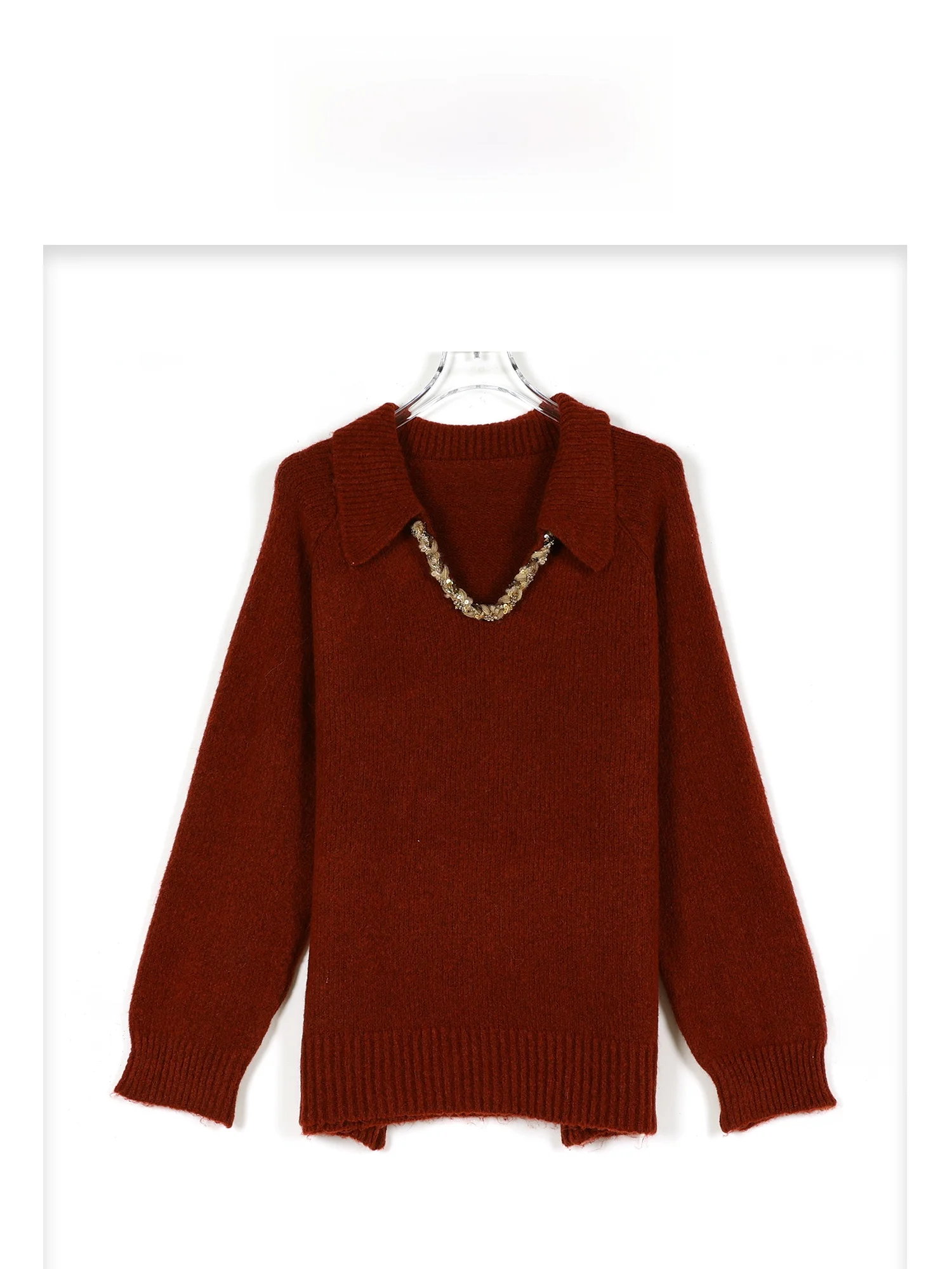 Вязаный шерстяной свитер Eila для женщин с отложным воротником, свободный крой, осень-зима, новинка, однотонный, простой дизайн
Вязаный шерстяной свитер Eila для женщин с отложным воротником, свободный крой, осень-зима, новинка, однотонный, простой дизайн