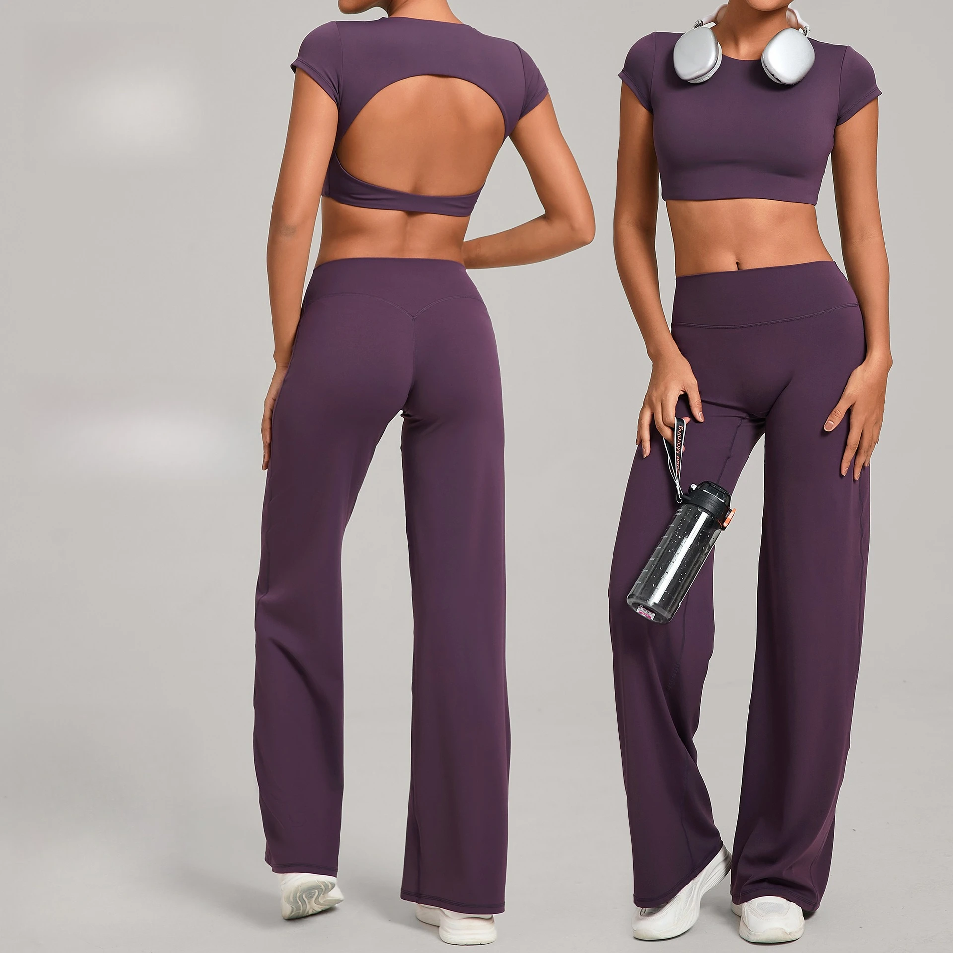 2pcs Women Yoga Pants Set Strait-leg Soft Active Wear Hollow Back Gym Crop Tops No Pads Quick Dry Running Workout Outfit
2pcs Women Yoga Pants Set Strait-leg Soft Active Wear Hollow Back Gym Crop Tops No Pads Quick Dry Running Workout Outfit