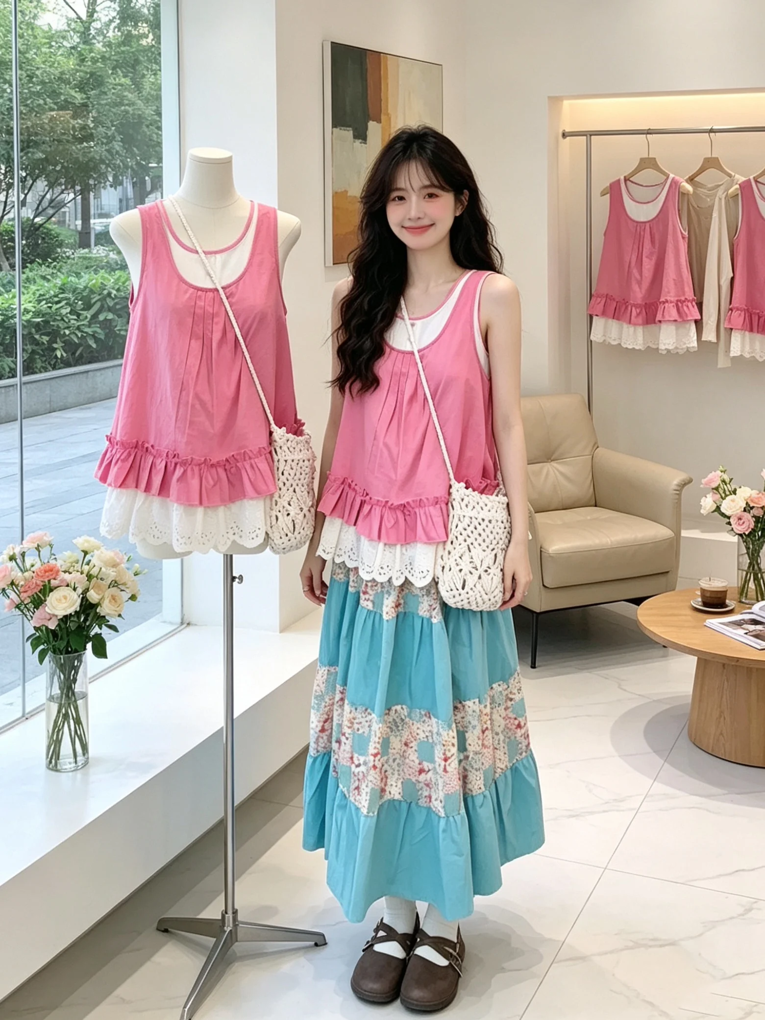 Dopamine Summer Outfit Set Women's Sweet Anti-Aging Sleeveless Vest Shirt Patchwork Floral Skirt Two-Piece Set Breathable Pol...
Dopamine Summer Outfit Set Women's Sweet Anti-Aging Sleeveless Vest Shirt Patchwork Floral Skirt Two-Piece Set Breathable Pol...