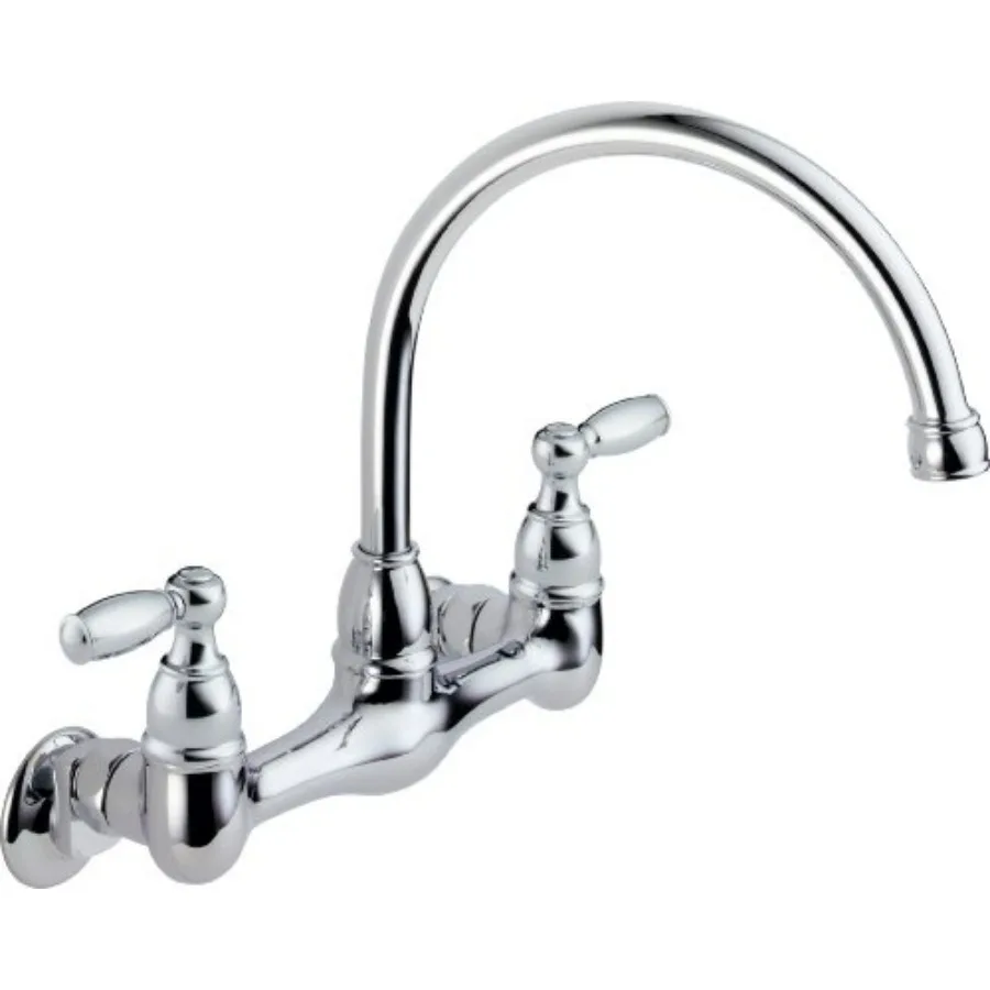 2-Handle Wall Mount Kitchen Sink Faucet in Chrome with Durable Finish for Modern Kitchens Easy Installation and Water Efficient
2-Handle Wall Mount Kitchen Sink Faucet in Chrome with Durable Finish for Modern Kitchens Easy Installation and Water Efficient
