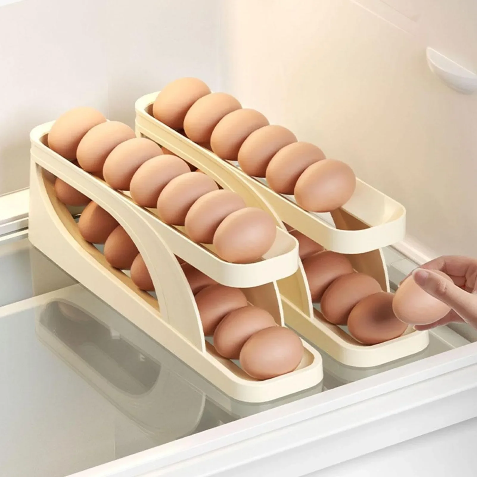 Egg Holder Space Saving Automatic Egg Storage Container, Double-Layer Egg Dispenser,Rolling Egg Dispenser For Refrigerator
Egg Holder Space Saving Automatic Egg Storage Container, Double-Layer Egg Dispenser,Rolling Egg Dispenser For Refrigerator