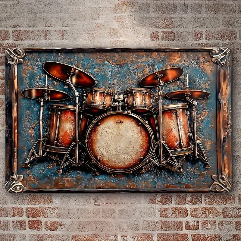 Vintage Drum Set Wall Art, Boho Style Decorative Aluminum Sign, 3D Embossed Drums, Multipurpose, for Living Room, Home Decor
Vintage Drum Set Wall Art, Boho Style Decorative Aluminum Sign, 3D Embossed Drums, Multipurpose, for Living Room, Home Decor