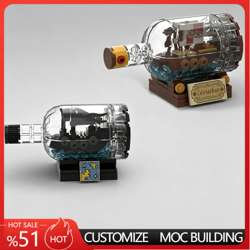 Mini Pirate Ship In Bottle Custom Building Blocks Model DIY Educational Toy For Birthday Home Collection Festival Display Gifts
Mini Pirate Ship In Bottle Custom Building Blocks Model DIY Educational Toy For Birthday Home Collection Festival Display Gifts