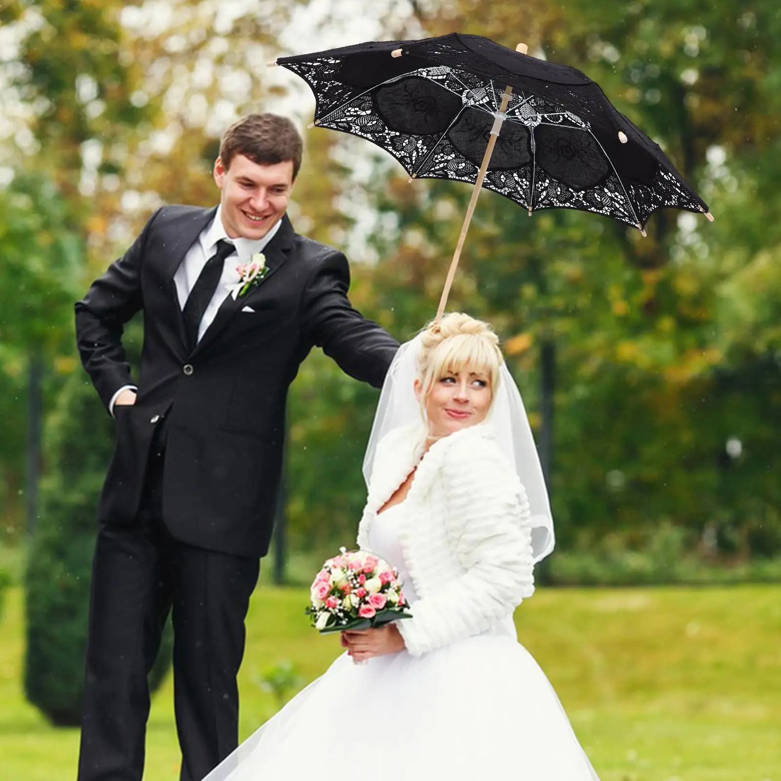 Lace Umbrella Wedding Supply Decorative Bridal Parasol for Girls Wooden Umbrellas
Lace Umbrella Wedding Supply Decorative Bridal Parasol for Girls Wooden Umbrellas