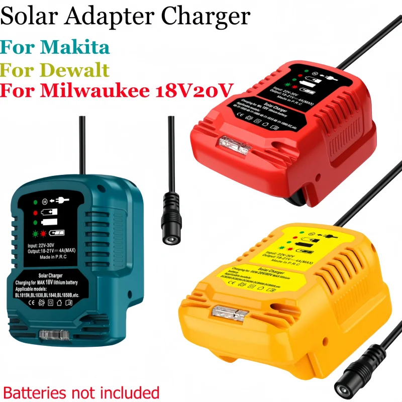 Solar Charger for Makita/ for Dewalt/ for Milwaukee 18V20V Lithium Battery Cordless Tools for Travel and Outdoor Charging
Solar Charger for Makita/ for Dewalt/ for Milwaukee 18V20V Lithium Battery Cordless Tools for Travel and Outdoor Charging