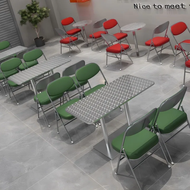 Retro Hong Kong Style Stainless Steel Café Table and Chair Set - Perfect for BBQ and Dining Establishments Restaurant Table
Retro Hong Kong Style Stainless Steel Café Table and Chair Set - Perfect for BBQ and Dining Establishments Restaurant Table