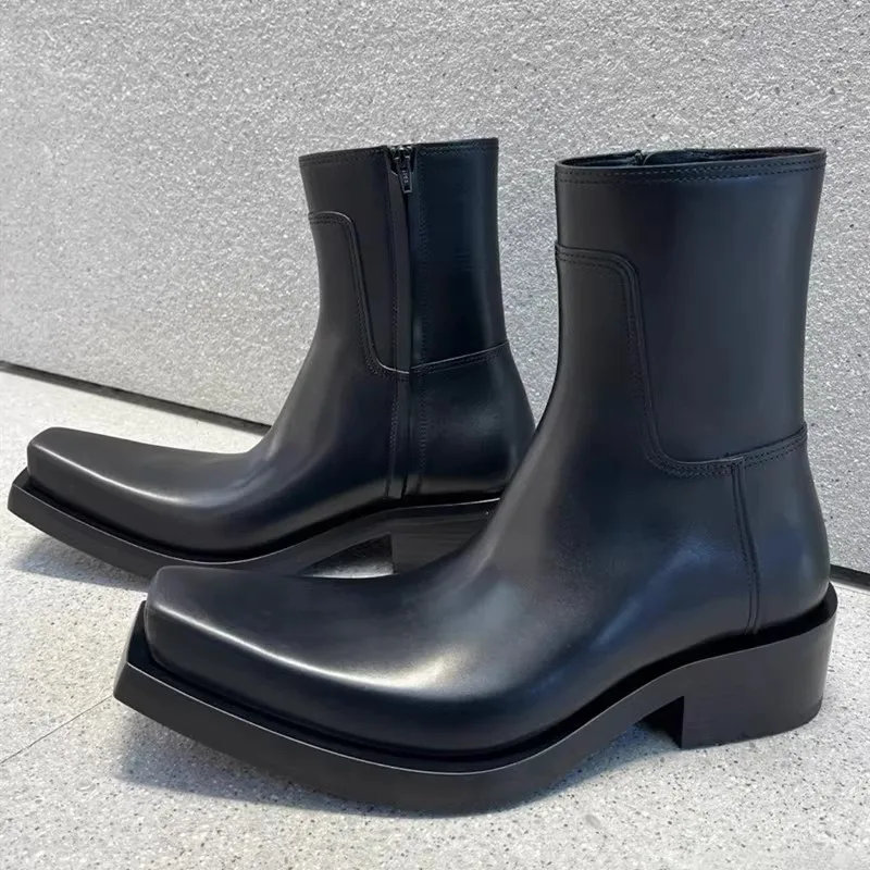 New British Style Thick Toe Square Toe Couple Leather Shoes Men Chelsea Boots High Top Riding Ankle Boots For Women
New British Style Thick Toe Square Toe Couple Leather Shoes Men Chelsea Boots High Top Riding Ankle Boots For Women