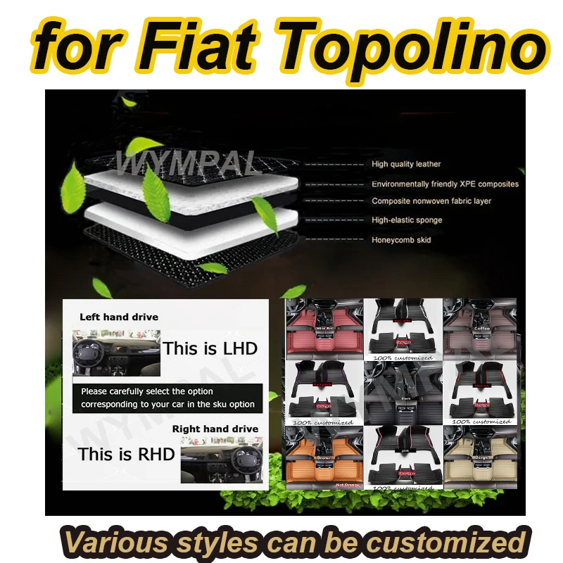 LUXURY Car Floor Mats For Fiat Topolino 500 2012 2011 Auto Interiors Accessories Styling Custom Foot Rugs Products Replacement
LUXURY Car Floor Mats For Fiat Topolino 500 2012 2011 Auto Interiors Accessories Styling Custom Foot Rugs Products Replacement