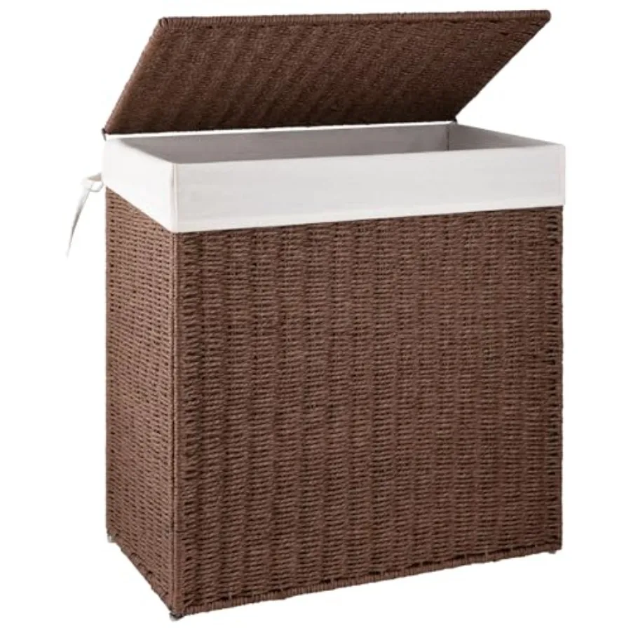 Laundry Hamper with Lid 29.1 Gal 110L Wicker Hamper with Removable Liner Bags Handwoven Clothes Basket with Handles Foldable Pa
Laundry Hamper with Lid 29.1 Gal 110L Wicker Hamper with Removable Liner Bags Handwoven Clothes Basket with Handles Foldable Pa