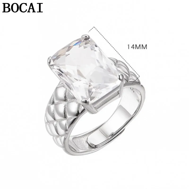 BOCAI S925 Pure Silver Jewelry Simple And Fashionable Cut Surface Natural White Crystal Engagement Ring Women's Selected Gift
BOCAI S925 Pure Silver Jewelry Simple And Fashionable Cut Surface Natural White Crystal Engagement Ring Women's Selected Gift