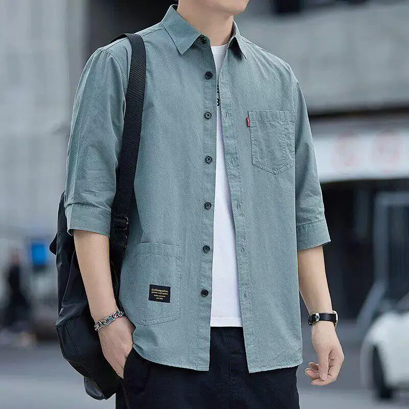 Casual Short Sleeve Shirt Men's Summer Thin Seven-Five Sleeve Shirt Wear-Resistant Dirt-Resistant Six-Five Sleeve Jacket
Casual Short Sleeve Shirt Men's Summer Thin Seven-Five Sleeve Shirt Wear-Resistant Dirt-Resistant Six-Five Sleeve Jacket