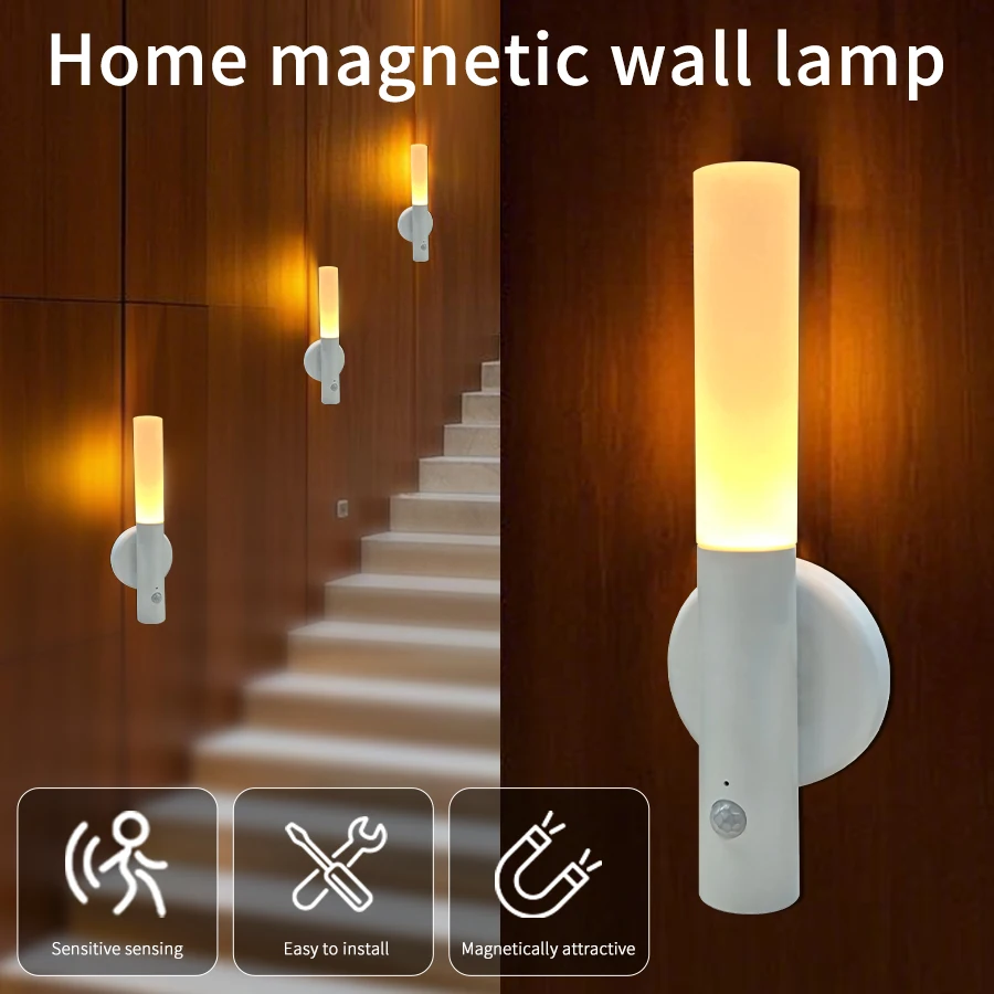 Portable LED Night Light with Motion Sensor Rechargeable Magnetic Wall Lamp for Bedroom Kitchen Cabinet Hallway Stair Lighting
Portable LED Night Light with Motion Sensor Rechargeable Magnetic Wall Lamp for Bedroom Kitchen Cabinet Hallway Stair Lighting
