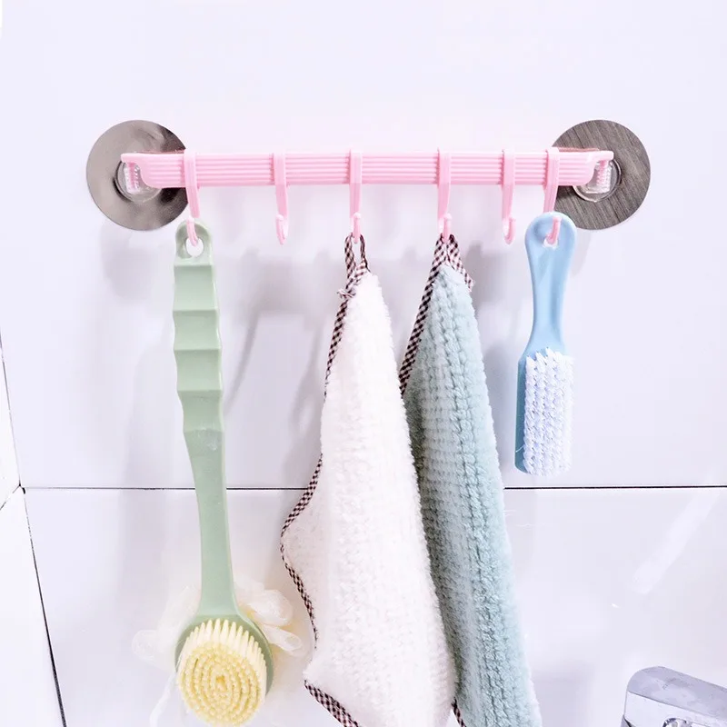 1Pc 6 Rows Suction Cup Hook Multi Color Blue White Pink for Kitchen Bathroom Corner Suspension Without Marks Hanger Hook
1Pc 6 Rows Suction Cup Hook Multi Color Blue White Pink for Kitchen Bathroom Corner Suspension Without Marks Hanger Hook