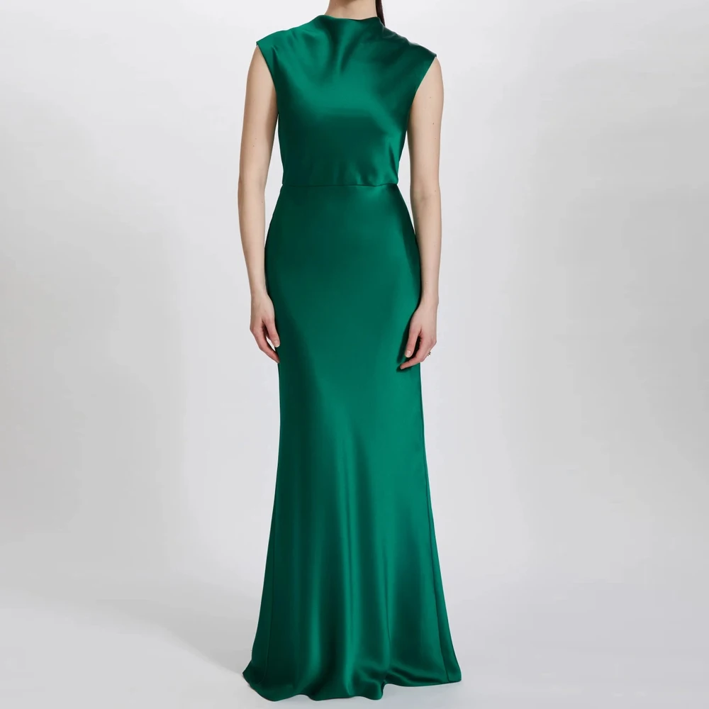 Green High Neckline Sleeveless Straight Floor Length Satin Zipper Back Zipper Back Elegant Luxury Evening Party Dress Woman
Green High Neckline Sleeveless Straight Floor Length Satin Zipper Back Zipper Back Elegant Luxury Evening Party Dress Woman