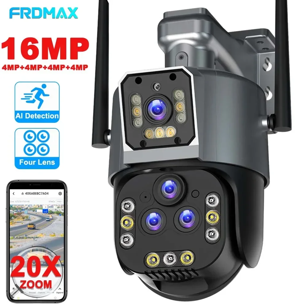 Video Surveillance Cameras Smart Home 16MP WiFi IP Camera 20X Zoom PTZ Outdoor Wireless Security Camera Four Lens CCTV Cam
Video Surveillance Cameras Smart Home 16MP WiFi IP Camera 20X Zoom PTZ Outdoor Wireless Security Camera Four Lens CCTV Cam
