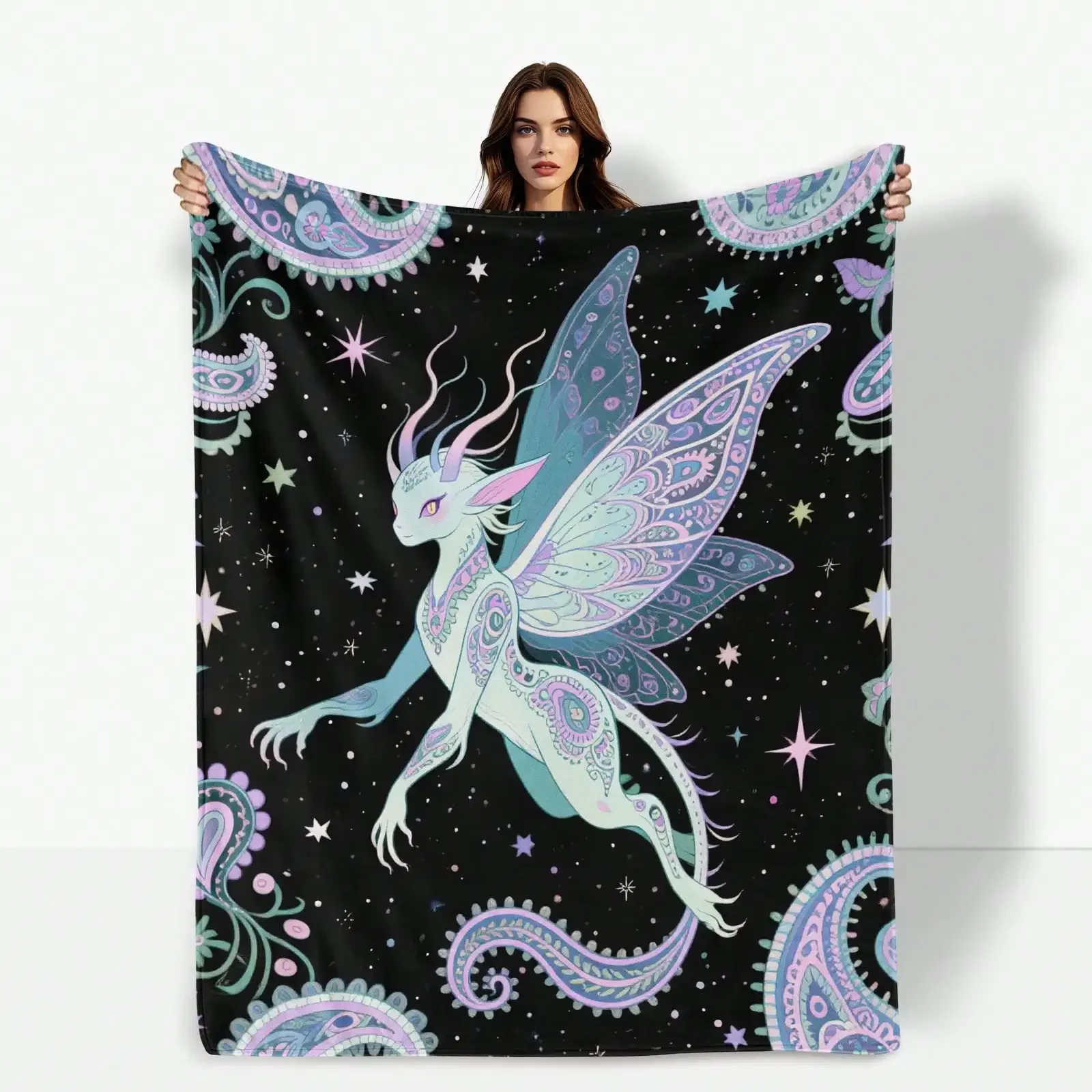 Fantasy Purple Animal and Paisley Pattern Blanket with Art Deco Design for Warm Comfort in Living Room or Bedroom
Fantasy Purple Animal and Paisley Pattern Blanket with Art Deco Design for Warm Comfort in Living Room or Bedroom